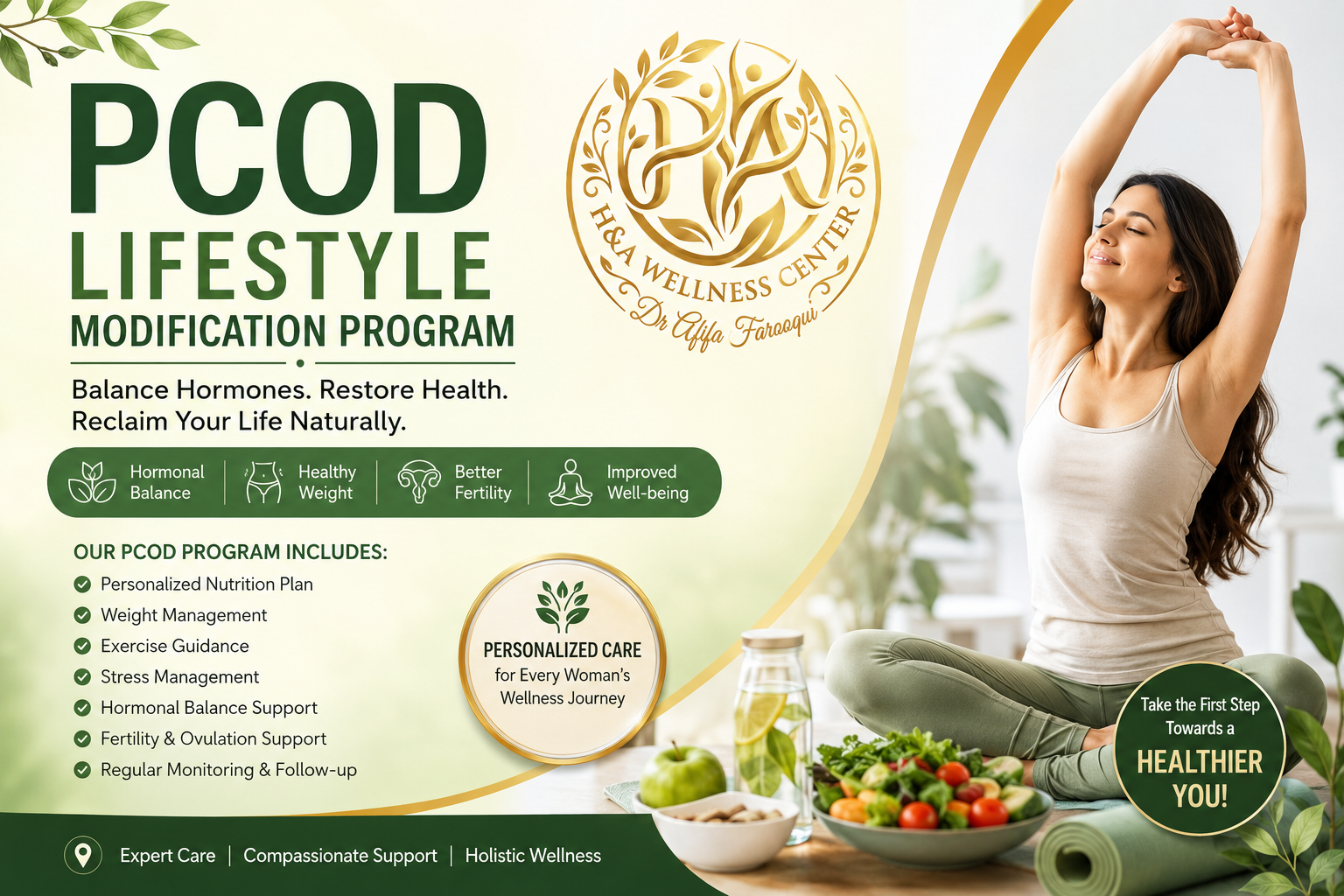 PCOD lifestyle modification program in Hyderabad with expert nutrition, exercise guidance, hormonal balance, and fertility care at HA Wellness