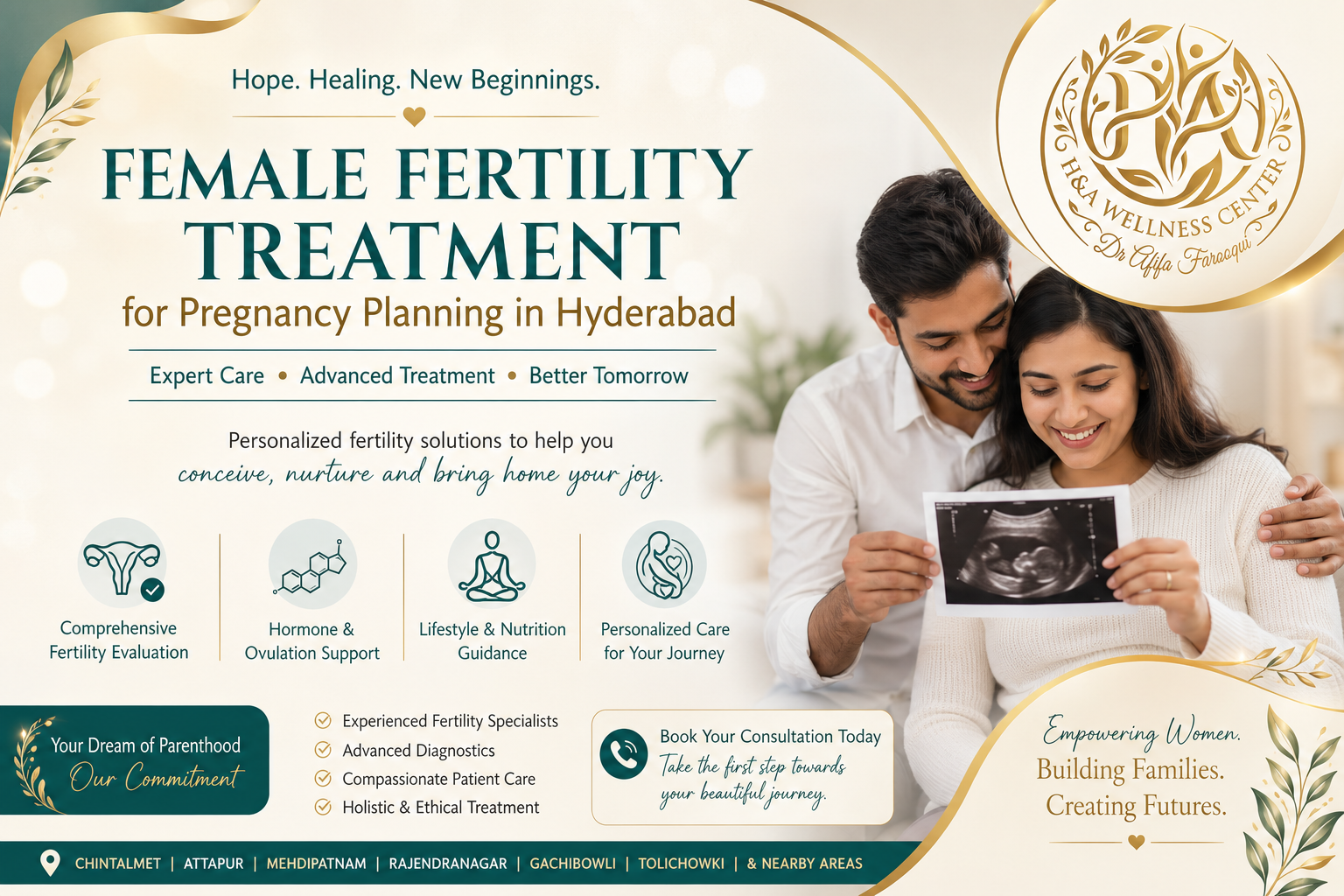 Female fertility treatment for pregnancy planning in Hyderabad at HA Wellness with expert fertility specialists providing personalized pregnancy planning, ovulation support, and reproductive healthcare.